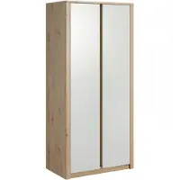Meubella Kledingkast - Wit - Eiken - 90x53x197 - Garderobekast