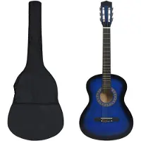 vidaXL 8-delige Gitaarset klassiek beginner 3/4 36" blauw