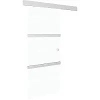 vidaXL Schuifdeur met veiligheidsglas en aluminium frame, 90x212 cm, zilverkleurig