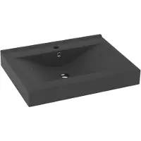 vidaXL Wastafel met kraangat 60x46 cm keramiek mat donkergrijs