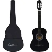 vidaXL Gitaar klassiek beginner met tas 3/4 36" zwart