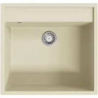 vidaXL Gootsteen met overloopgat graniet beige