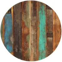 vidaXL Tafelblad rond 15-16 mm 80 cm massief gerecycled hout