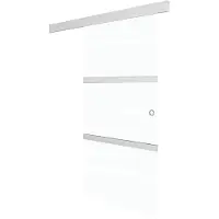 vidaXL Schuifdeur 76x212 cm ESG-glas en aluminium zilverkleurig