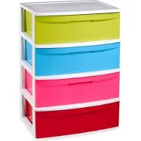 Forte Plastics Witte/multi kleuren ladekast/organiser 40 x 56 x 80 cm - Ladeblok