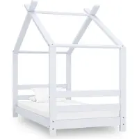 vidaXL Kinderbedframe massief grenenhout wit 70x140 cm