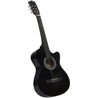 vidaXL Gitaar cutaway met 6 snaren western klassiek 38" zwart