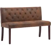 vidaXL Bankje 120 cm kunstsuède bruin