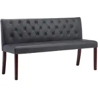 vidaXL Bankje 148,5 cm kunstsuède grijs