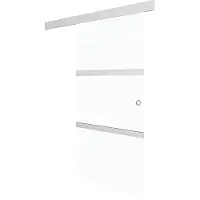vidaXL Schuifdeur 90x205 cm ESG-glas en aluminium zilverkleurig