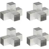 vidaXL Paalverbindingen 4 st X-vorm 91x91 mm gegalvaniseerd metaal