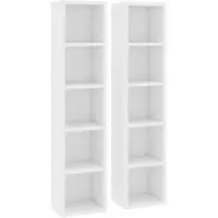 vidaXL Cd-kasten 2 st 21x16x93,5 bewerkt hout wit