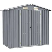 vidaXL Tuinschuur 205x129x183 cm gegalvaniseerd staal grijs