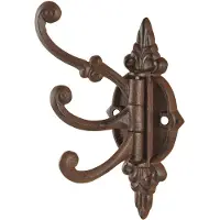 Best For Boots Gietijzeren wandplaat met 3x kapstokhaak/wandhaak draaibaar 23 cm - Kapstokken