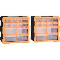 vidaXL Multi-ladekast met 2 stuks, elk met 12 lades, afmetingen 26,5 x 16 x 26 cm