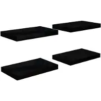 vidaXL Wandschappen zwevend 4 st 40x23,5x3,8 cm MDF hoogglans zwart