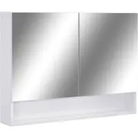 vidaXL Badkamerspiegelkast LED 80x15x60 cm MDF wit