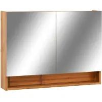 vidaXL Badkamerspiegelkast LED 80x15x60 cm MDF eikenkleurig