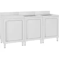 vidaXL Wastafelkast commercieel 180x60x96 cm roestvrij staal