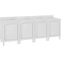 vidaXL Werktafelkast commercieel 240x60x96 cm roestvrij staal