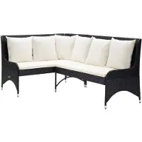 vidaXL Tuinhoekbanken 2 st poly rattan zwart