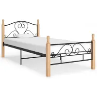 vidaXL Bedframe, zwart, metaal, 90x200 cm