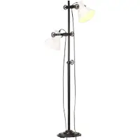 Möbelando vidaXL Vloerlamp, 2 lampen, wit, E27, gietijzer