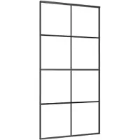 vidaXL Schuifdeur 102,5x205 cm aluminium en ESG-glas zwart