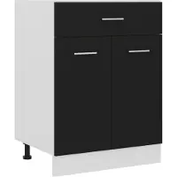 vidaXL Onderkast met lade Lyon 60x46x81,5 cm bewerkt hout zwart