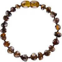 ForDig Wild Sun Barnsteen Armband Kind - Amber Enkelbandje - Baltische Barnsteen – 16,5 cm - Dark Green