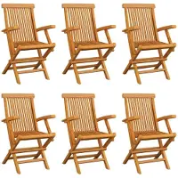 vidaXL Klapstoelen 6 stuks van massief teakhout