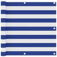 vidaXL Balkonscherm 90x500 cm oxford stof wit en blauw