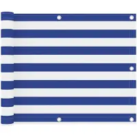 Super Merchant Balkonscherm 75x400 cm oxford stof wit en blauw