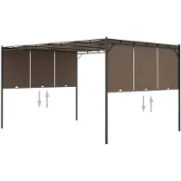 vidaXL Tuinprieel met zijgordijn 4x3x2,25 m taupe