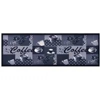 vidaXL Keukenmat wasbaar Coffee 45x150 cm blauw