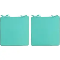 Anna's Collection 2x Buitenstoelen stoelkussens aqua groen/blauw 40 x 40 cm - Sierkussens