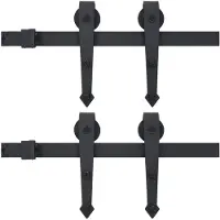 vidaXL Schuifdeursloten, set van 2 stuks, 200 cm, staal, zwart