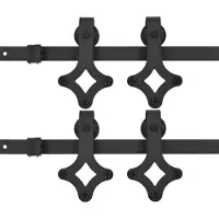 vidaXL Schuifdeursloten, set van 2 stuks, 200 cm, staal, zwart