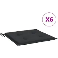 vidaXL Tuinstoelkussens 6 st 50x50x4 cm oxford stof zwart