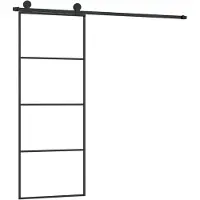 vidaXL Schuifdeur met beslag 76x205 cm ESG-glas en aluminium