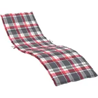 vidaXL Ligbedkussen 200x60x3 cm oxford stof ruitpatroon rood
