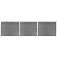 vidaXL Schuttingpanelenset 526x146 cm HKC grijs