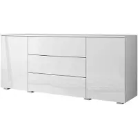 Meubella Dressoir - Wit - 150cm - Opbergkast - Kast - Modern ladekast