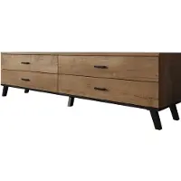 Meubella TV-Meubel - Eiken/Zwart - 180x40x50 - TVKast - Industrieel