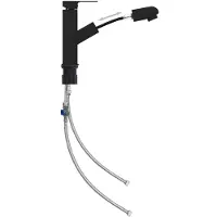 vidaXL Wastafelkraan met uittrekfunctie 157x172 mm zwart