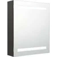vidaXL Badkamerkast met spiegel en LED 50x14x60 cm antracietkleurig