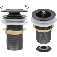 vidaXL Afvoer pop-up zonder overloop 6,4x6,4x9,1 cm grijs