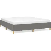 vidaXL Boxspring bed stof donkergrijs 180x200 cm