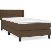 vidaXL Boxspring met matras stof donkerbruin 90x200 cm