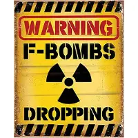 Clayre & Eef Tekstbord 20x25 cm Geel Ijzer Warning Wandbord Geel Wandbord